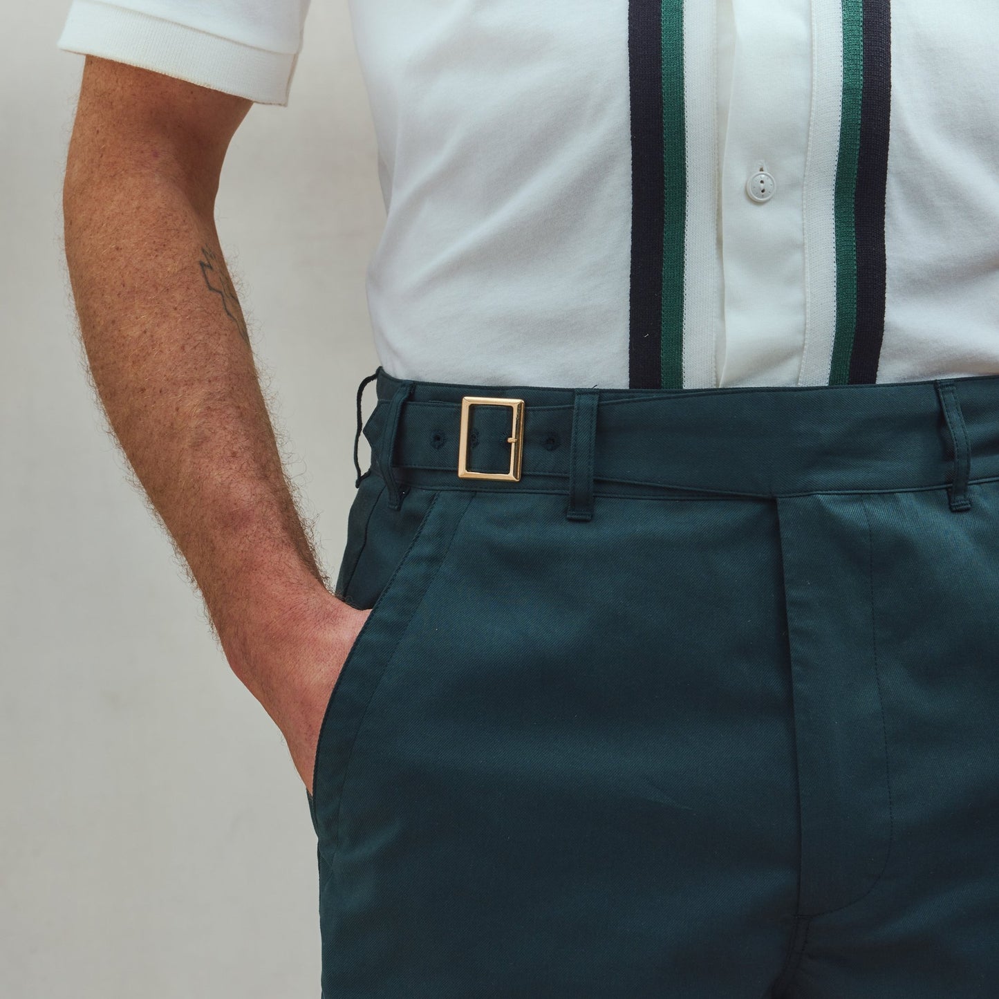 Rivieras European Union Ecru Golf Shirt apparel handmade in Spain.