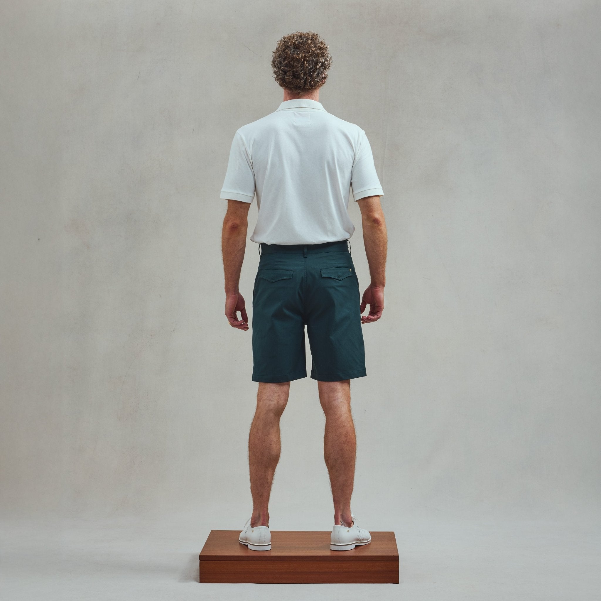 Rivieras European Union Green Short with Gold Buckle apparel handmade in Spain.