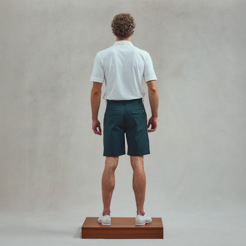Rivieras European Union Green Short with Gold Buckle apparel handmade in Spain.