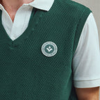 Rivieras European Union Green Sleeveless Sweater apparel handmade in Spain.