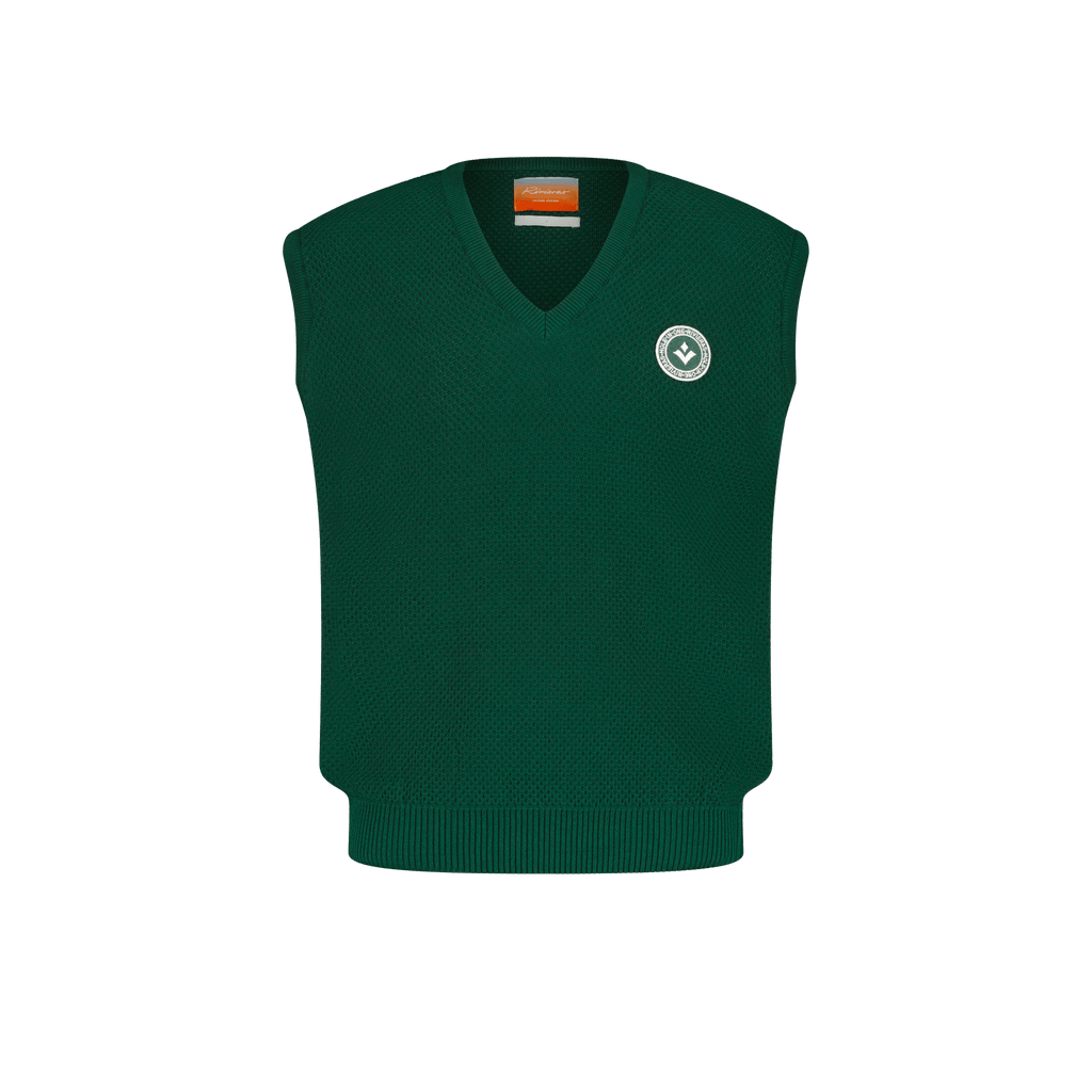 Rivieras European Union Green Sleeveless Sweater apparel handmade in Spain.