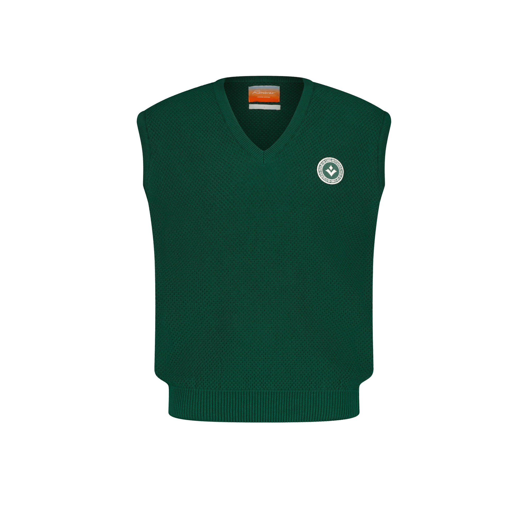 Rivieras European Union Green Sleeveless Sweater apparel handmade in Spain.