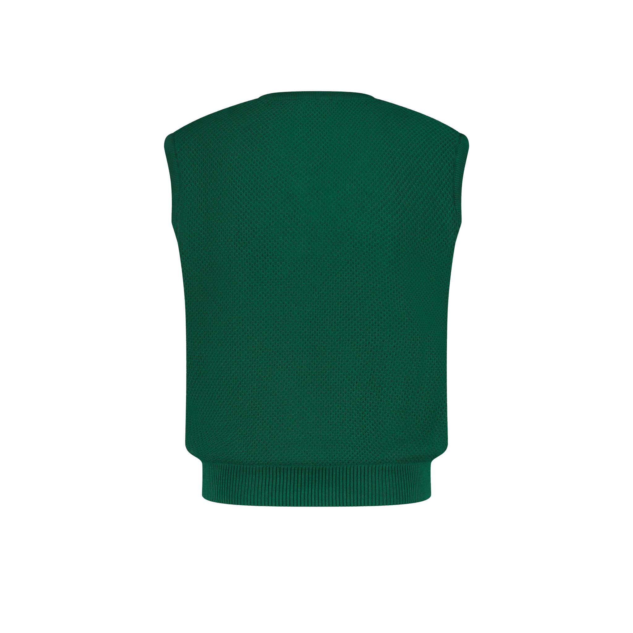 Rivieras European Union Green Sleeveless Sweater apparel handmade in Spain.