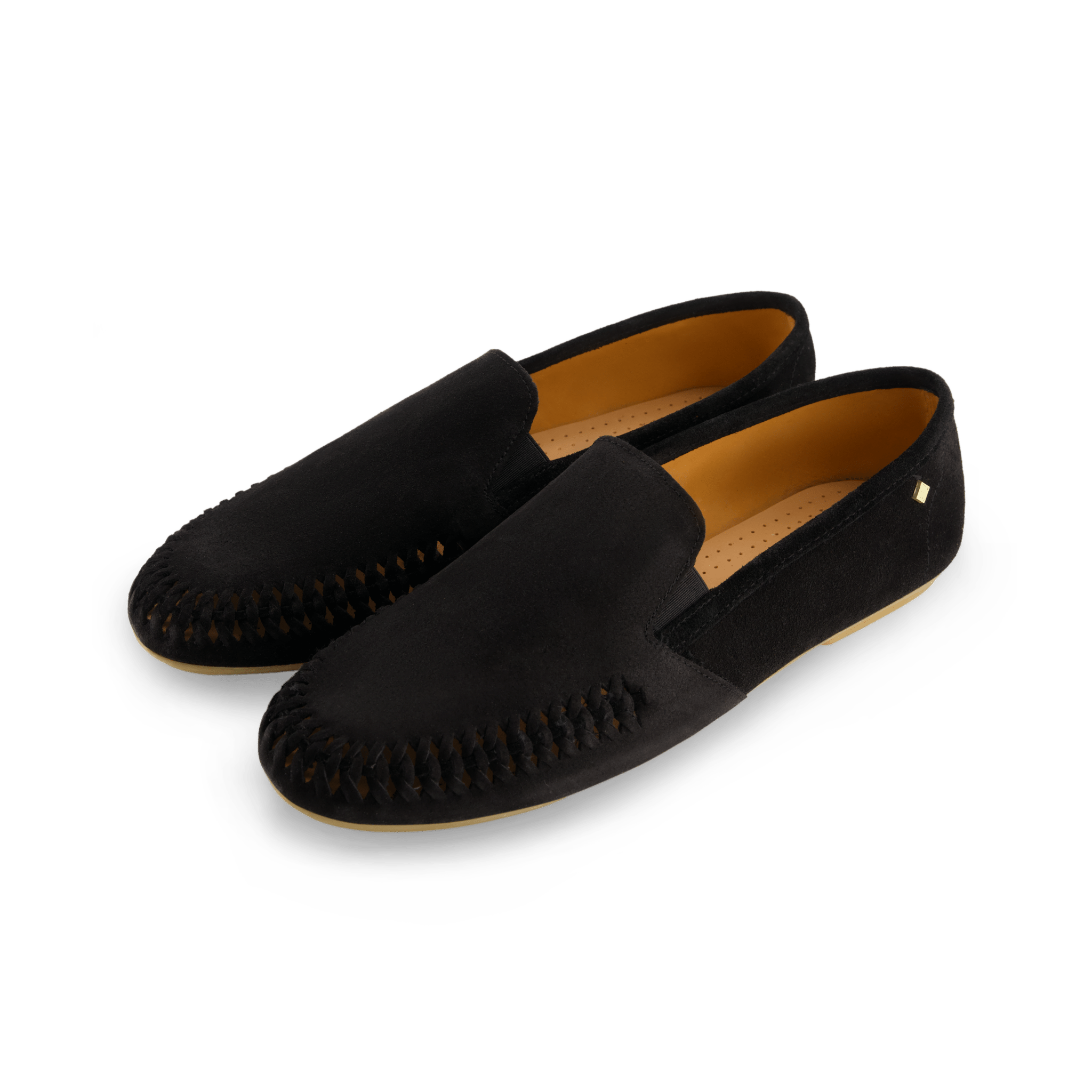 Rivieras European Union Jazz Suede Slip - On Moccasin Black J301 Shoes handmade in Spain.