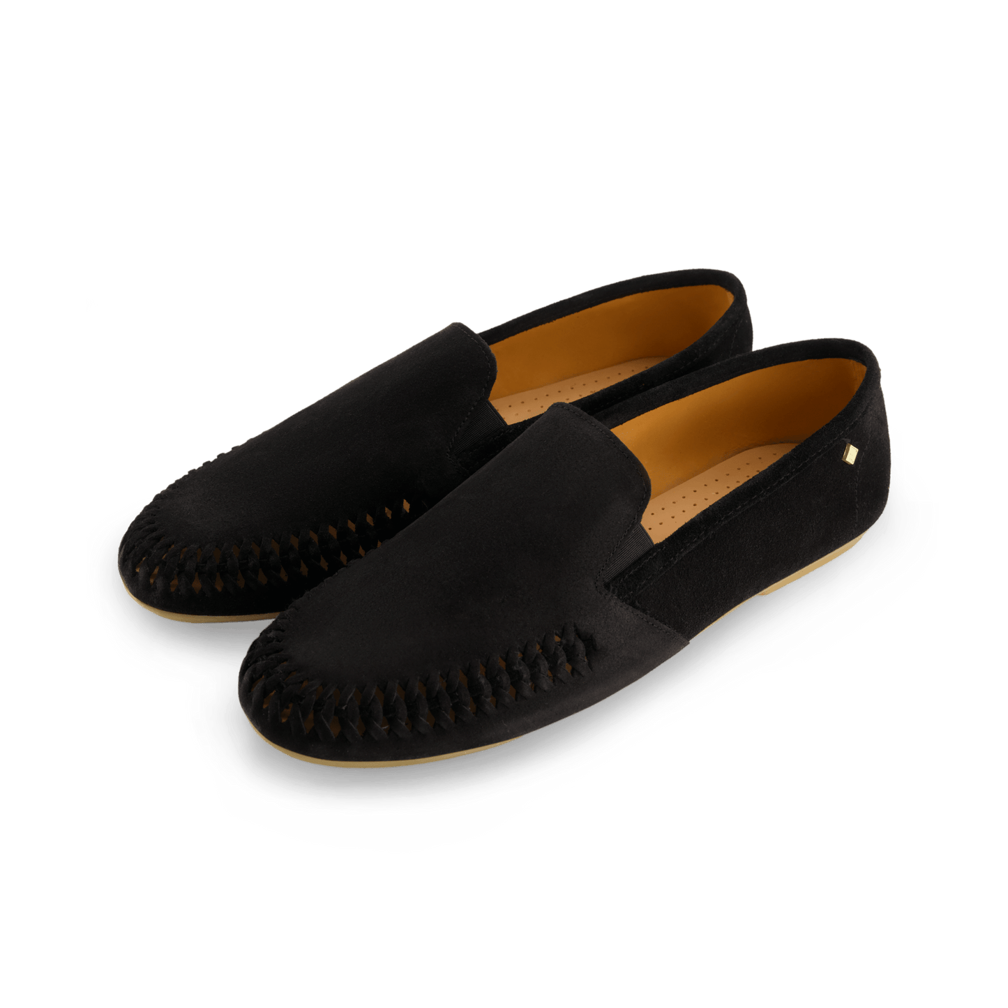 Rivieras European Union Jazz Suede Slip - On Moccasin Black J301 Shoes handmade in Spain.