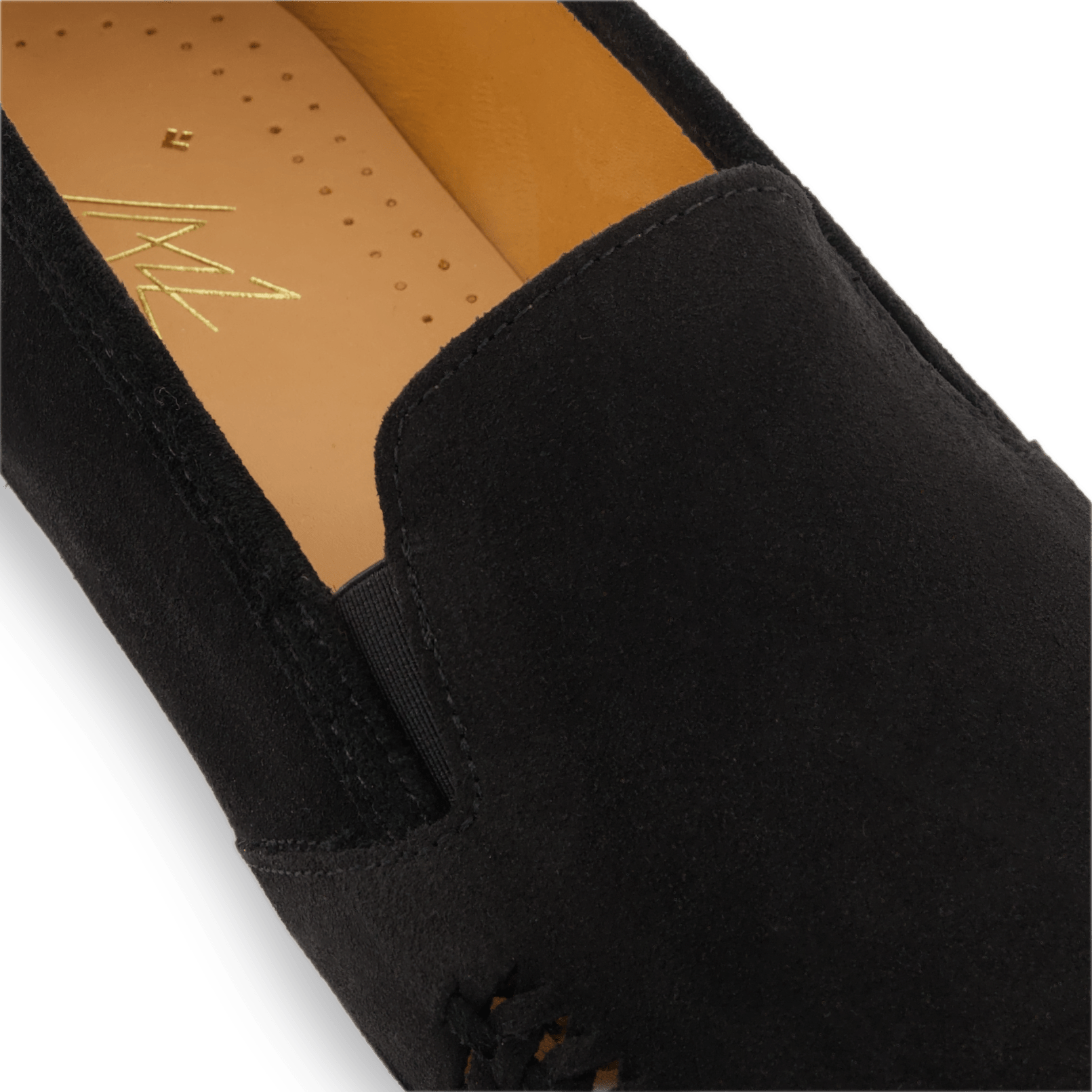 Rivieras European Union Jazz Suede Slip - On Moccasin Black J301 Shoes handmade in Spain.