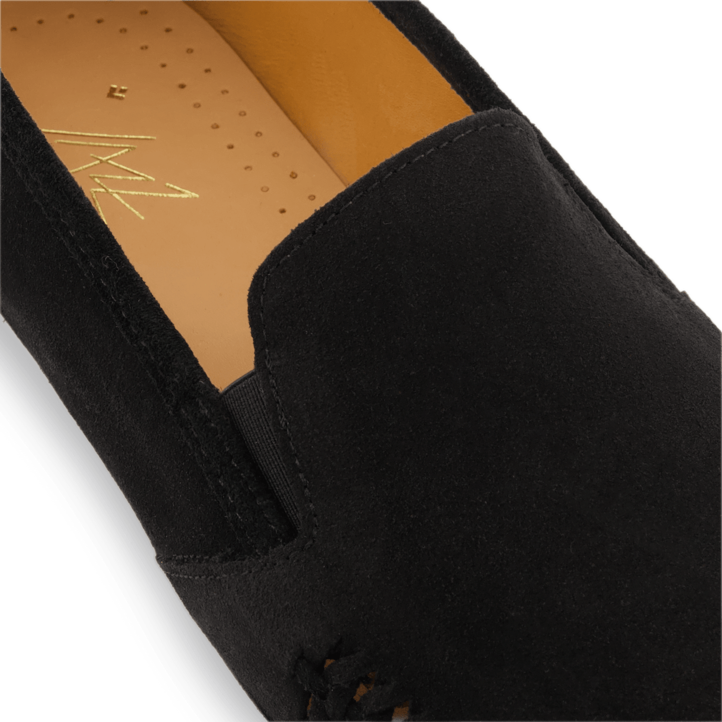 Rivieras European Union Jazz Suede Slip - On Moccasin Black J301 Shoes handmade in Spain.