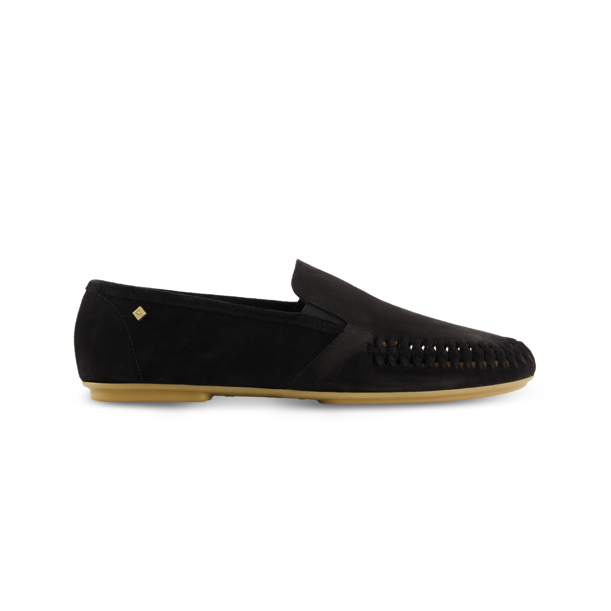 Rivieras European Union Jazz Suede Slip - On Moccasin Black J301 Shoes handmade in Spain.