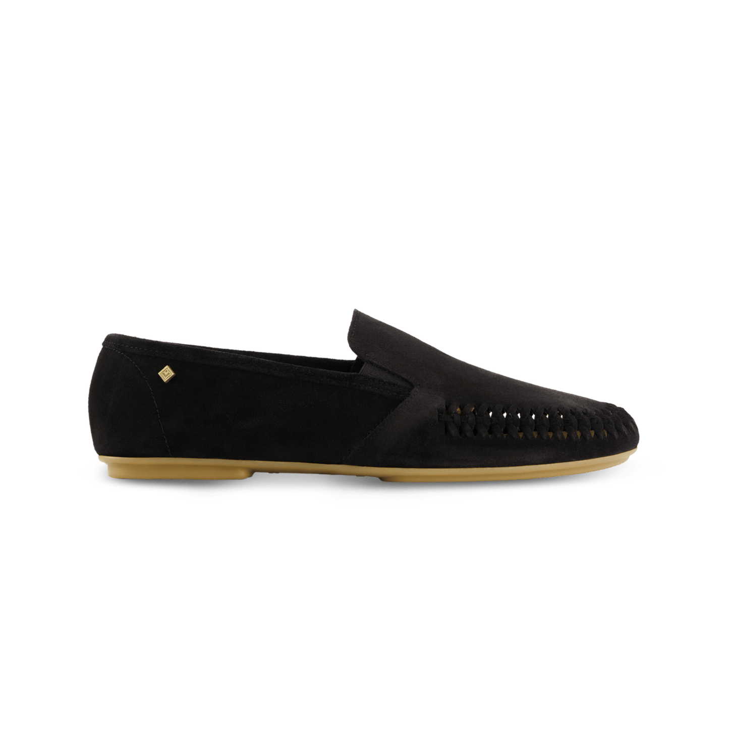 Rivieras European Union Jazz Suede Slip - On Moccasin Black J301 Shoes handmade in Spain.