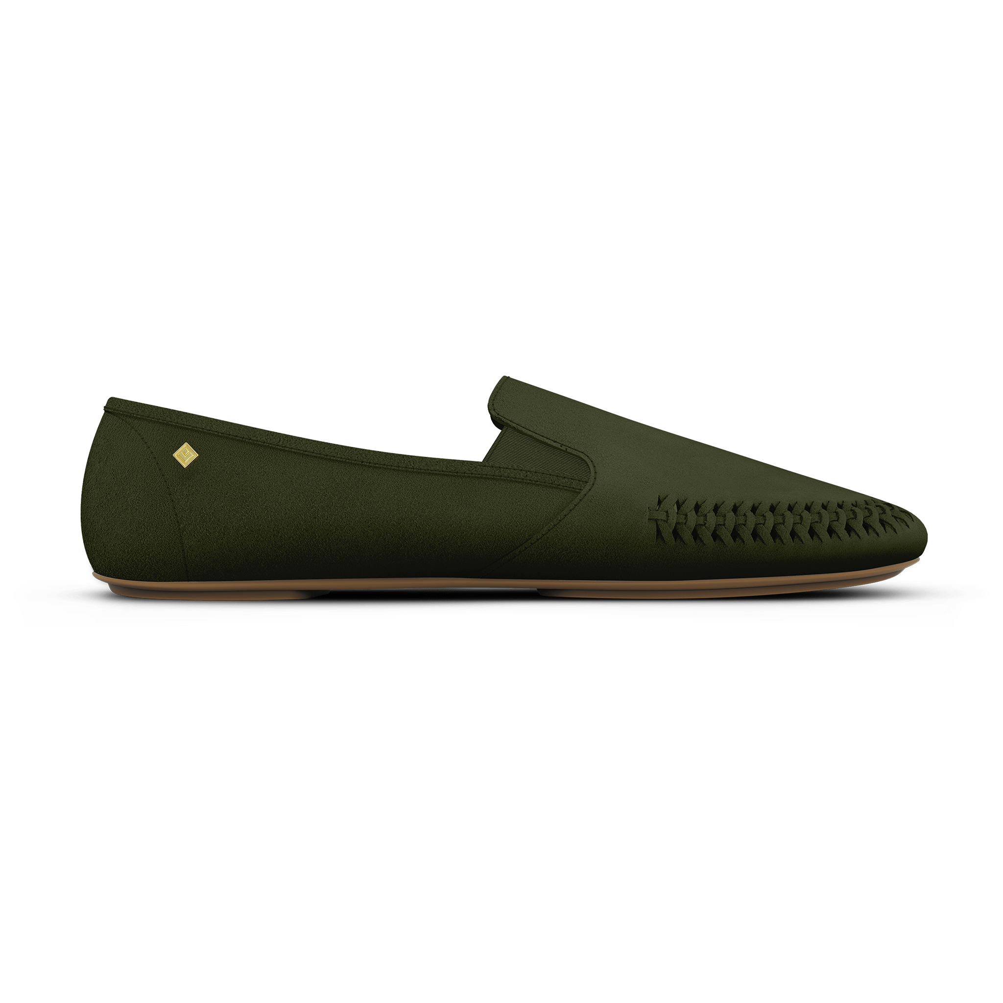 Rivieras European Union Jazz Suede Slip - On Moccasin Forest Green J311 Shoes handmade in Spain.