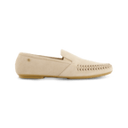 Rivieras European Union Jazz Suede Slip - On Moccasin Light Beige J302 Shoes handmade in Spain.