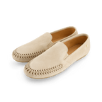 Rivieras European Union Jazz Suede Slip - On Moccasin Light Beige J302 Shoes handmade in Spain.