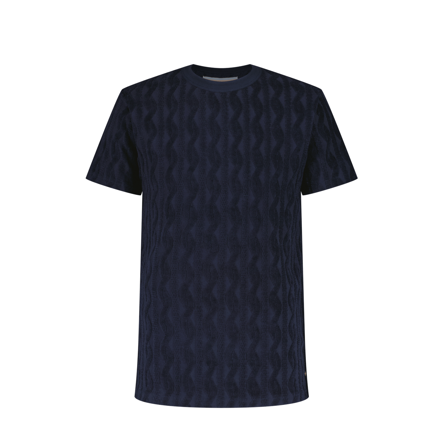 Rivieras European Union Navy Fancy Terrycloth T-Shirt apparel handmade in Spain.