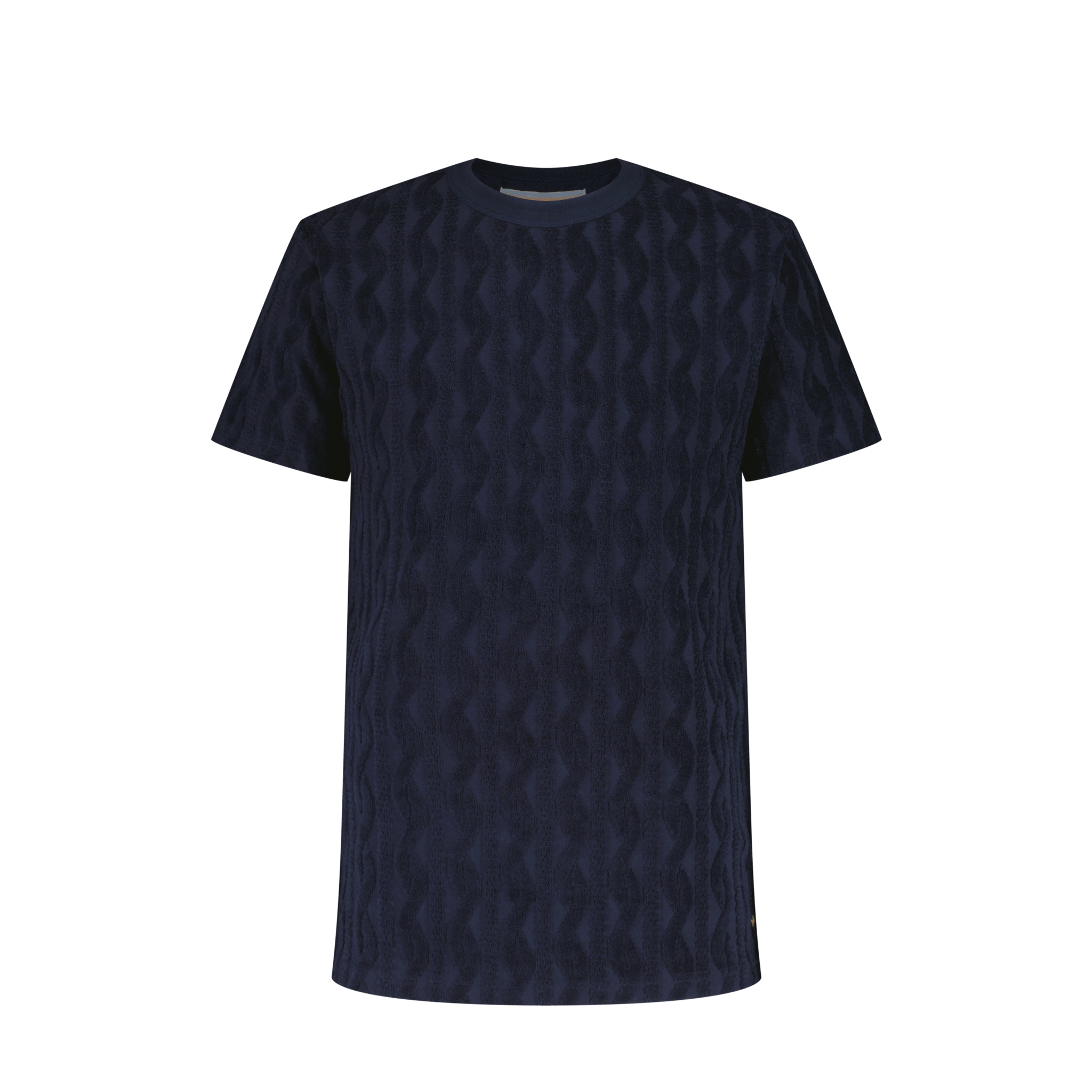 Rivieras European Union Navy Fancy Terrycloth T-Shirt apparel handmade in Spain.