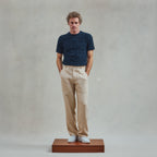 Rivieras European Union Navy Fancy Terrycloth T-Shirt apparel handmade in Spain.
