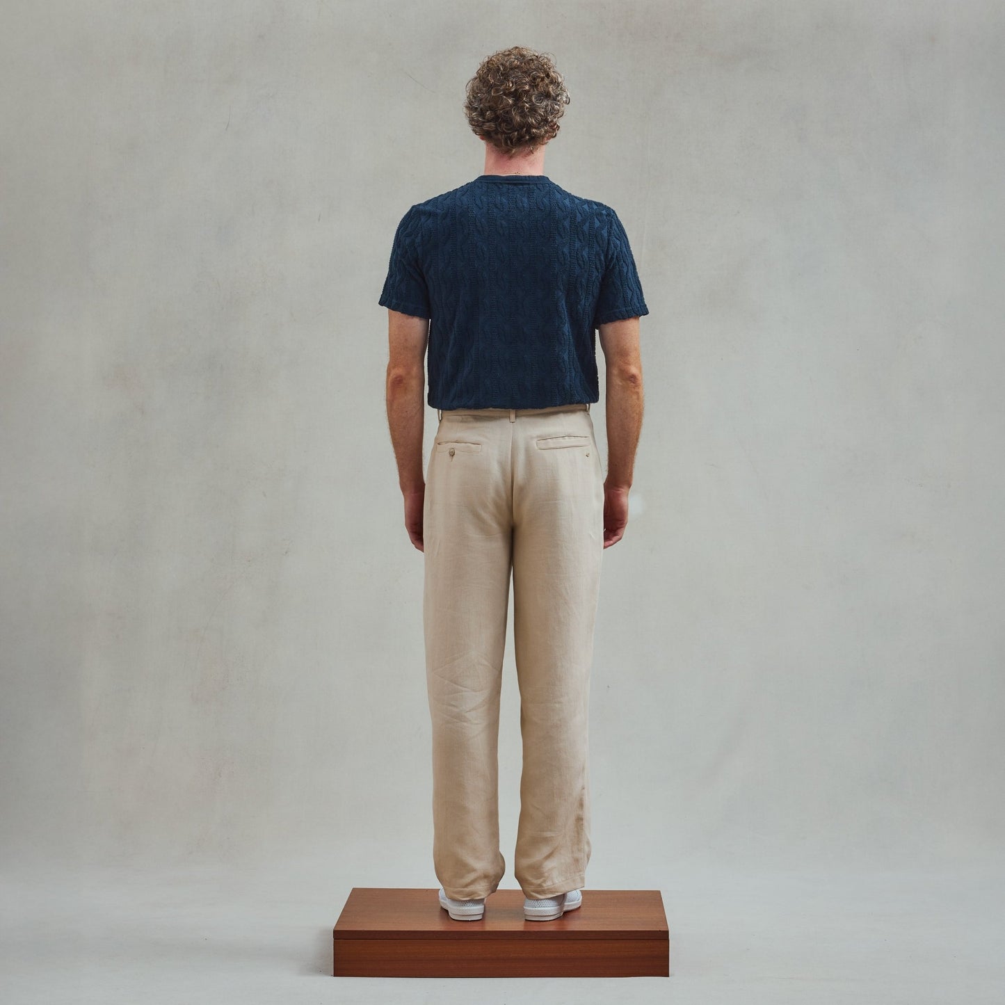 Rivieras European Union Navy Fancy Terrycloth T-Shirt apparel handmade in Spain.