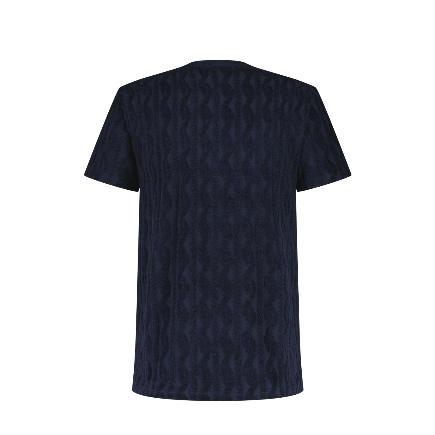 Rivieras European Union Navy Fancy Terrycloth T-Shirt apparel handmade in Spain.