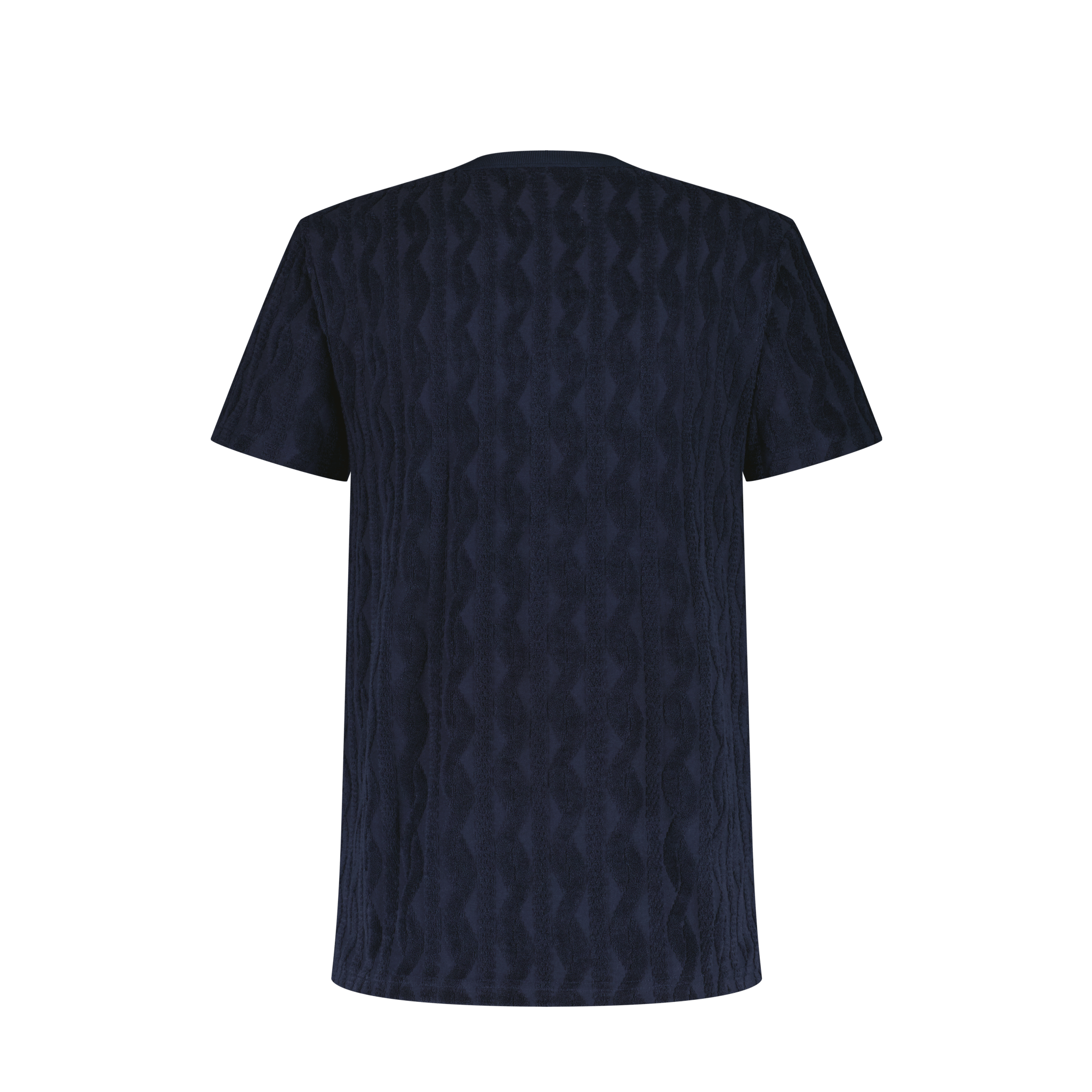 Rivieras European Union Navy Fancy Terrycloth T-Shirt apparel handmade in Spain.