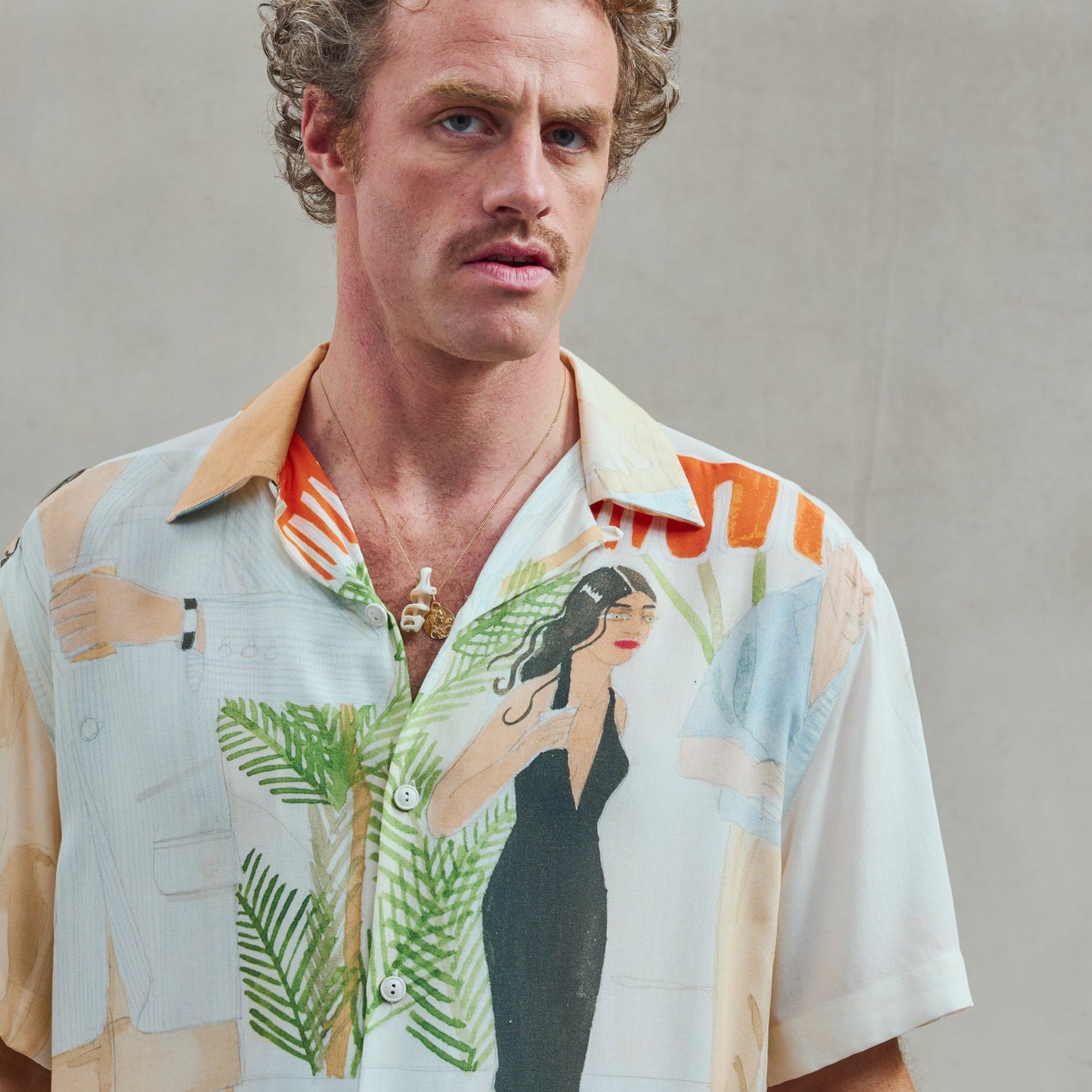 Rivieras European Union Printed Cocktail Shirt apparel handmade in Spain.