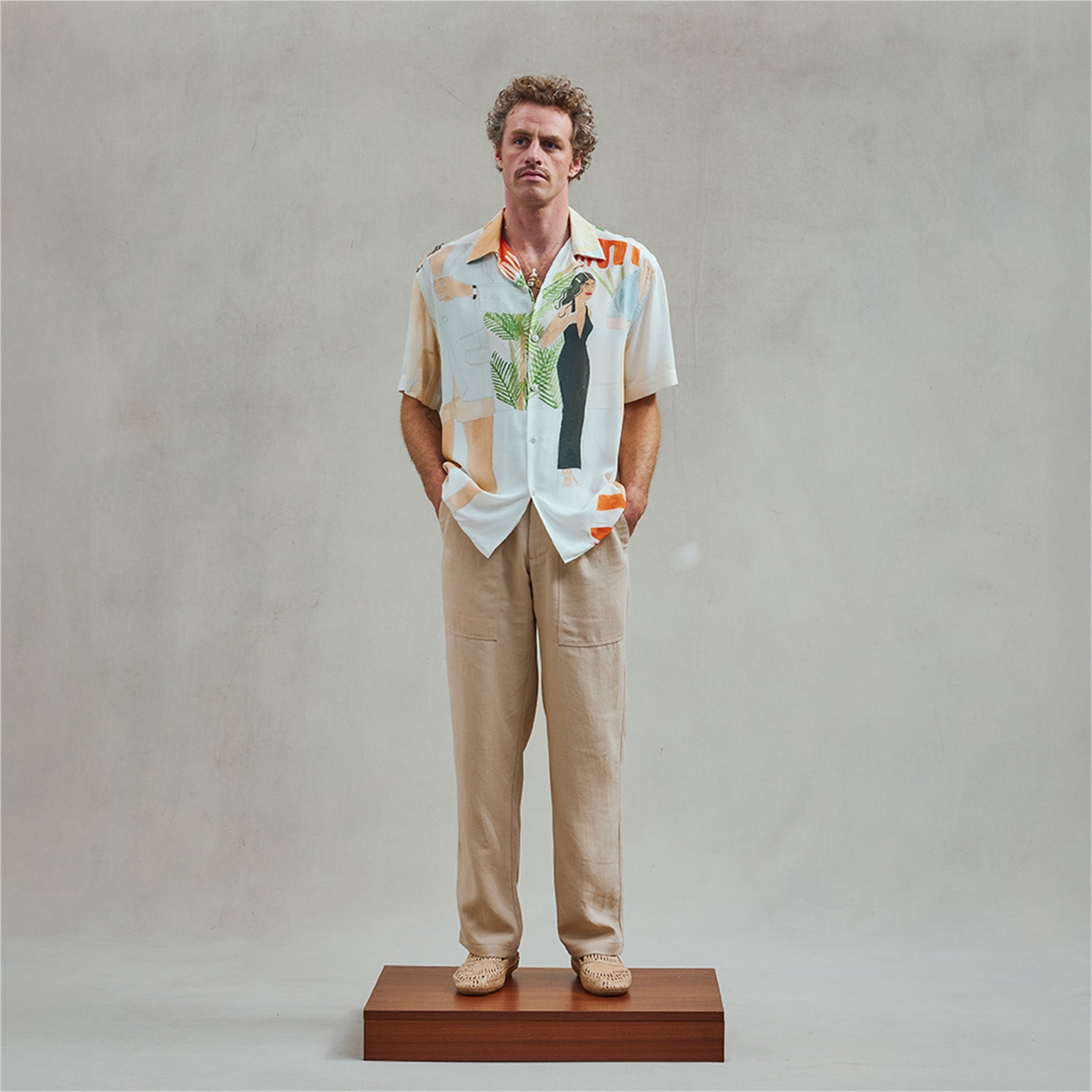 Rivieras European Union Printed Cocktail Shirt apparel handmade in Spain.