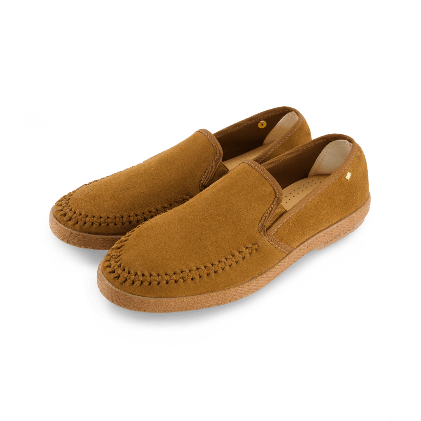 Rivieras European Union Slip - On Woven Split Toe Moccasin Brown 3094 Shoes handmade in Spain.