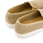 Rivieras European Union Slip - On Woven Split Toe Moccasin in Beige 3093 Shoes handmade in Spain.