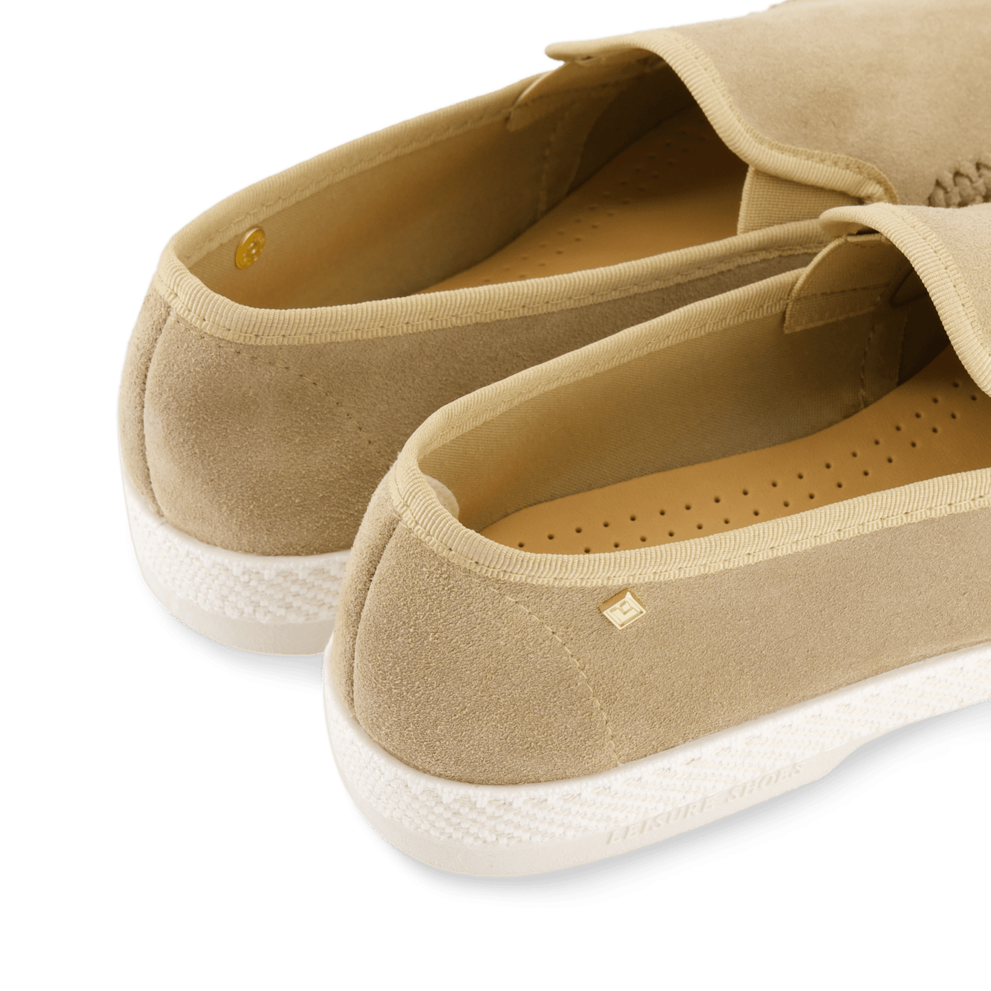 Rivieras European Union Slip - On Woven Split Toe Moccasin in Beige 3093 Shoes handmade in Spain.