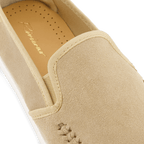 Rivieras European Union Slip - On Woven Split Toe Moccasin in Beige 3093 Shoes handmade in Spain.