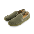 Rivieras European Union Slip - On Woven Split Toe Moccasin Muted Green 3095 Shoes handmade in Spain.