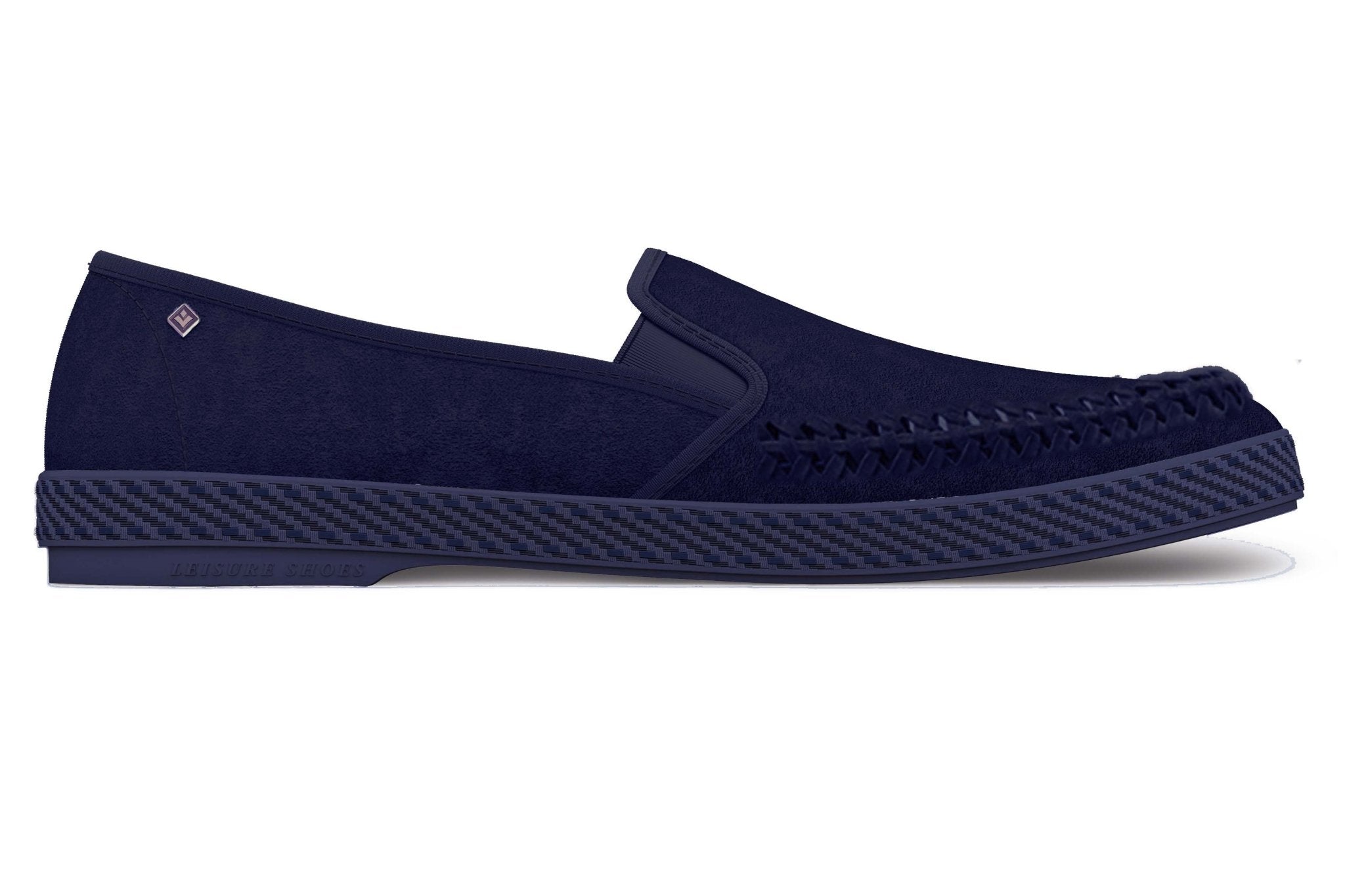 Rivieras European Union Slip - On Woven Split Toe Moccasin Navy 3096 Shoes handmade in Spain.