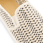 Rivieras European Union Woven Slip - On Loafer Ecru and Black 3130 Shoes handmade in Spain.