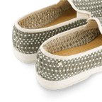 Rivieras European Union Woven Slip - On Loafer in Sage Green with White 3131 Shoes handmade in Spain.
