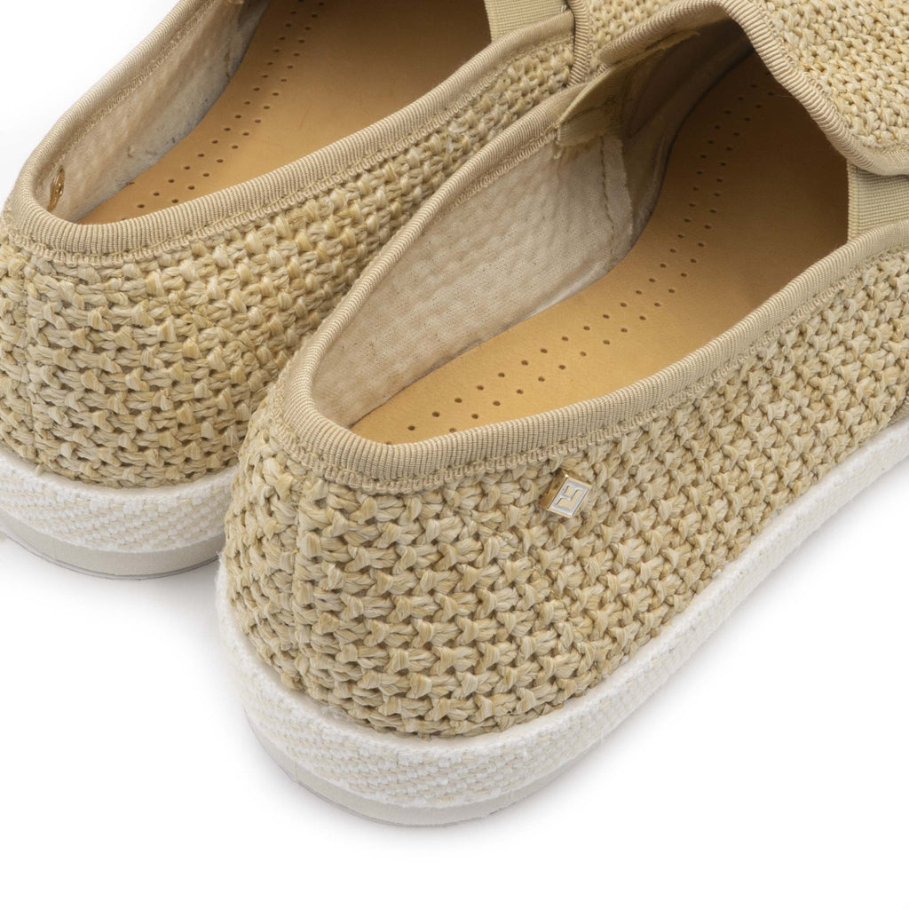 Rivieras Leisure shoes Beige Raffia Slip - On Loafer 1311 Mocassin handmade in Spain.