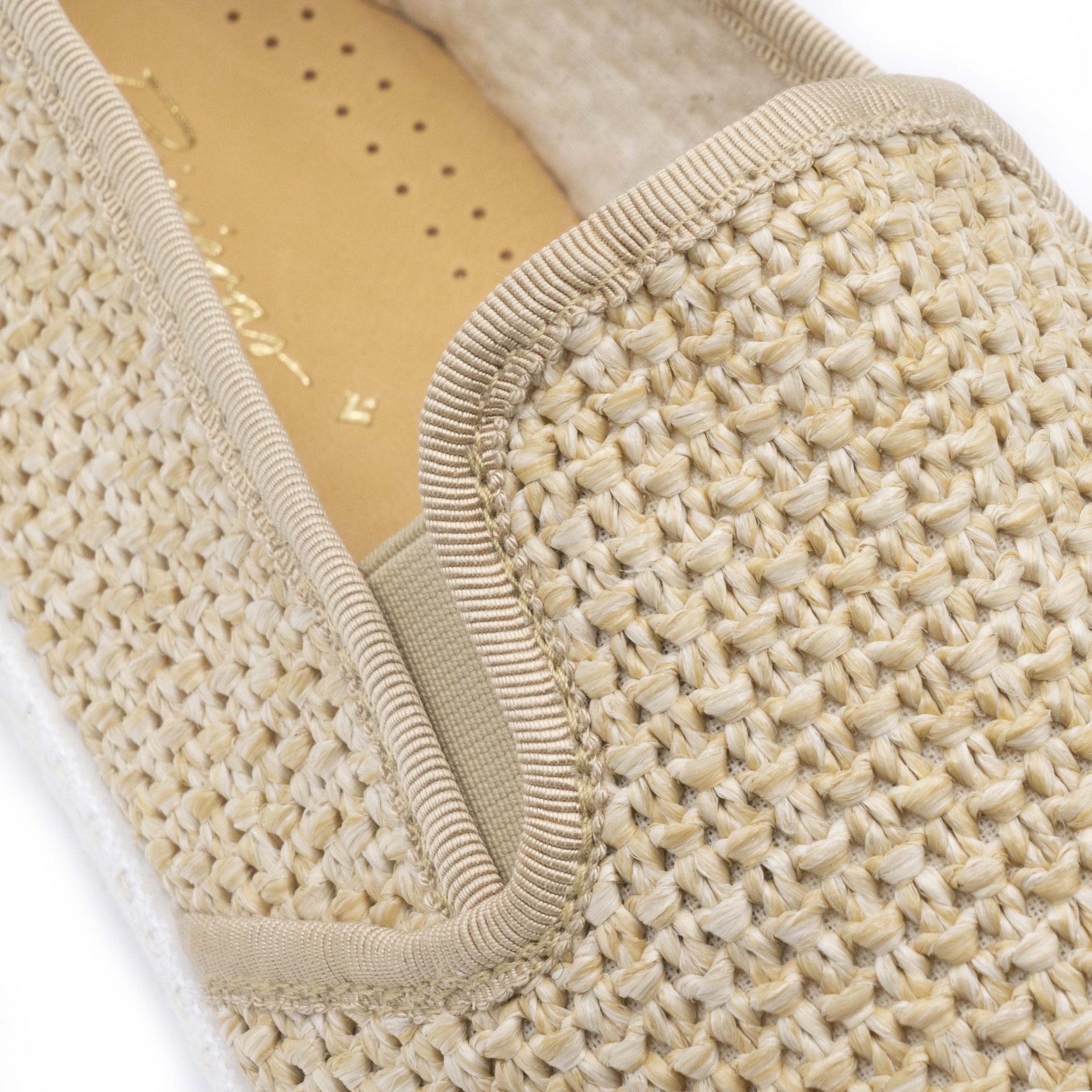 Rivieras Leisure shoes Beige Raffia Slip - On Loafer 1311 Mocassin handmade in Spain.