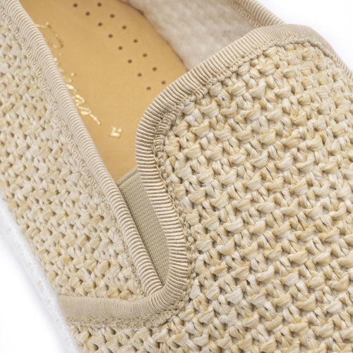 Rivieras Leisure shoes Beige Raffia Slip - On Loafer 1311 Mocassin handmade in Spain.
