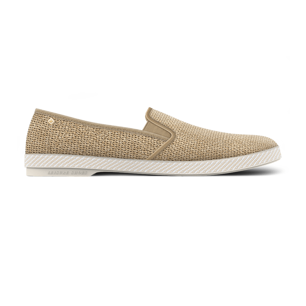 Rivieras Leisure shoes Beige Raffia Slip - On Loafer 1311 Mocassin handmade in Spain.