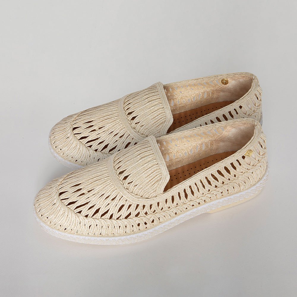Rivieras Leisure Shoes Braided Raffia Slip - On Loafer 1550 handmade in Spain.