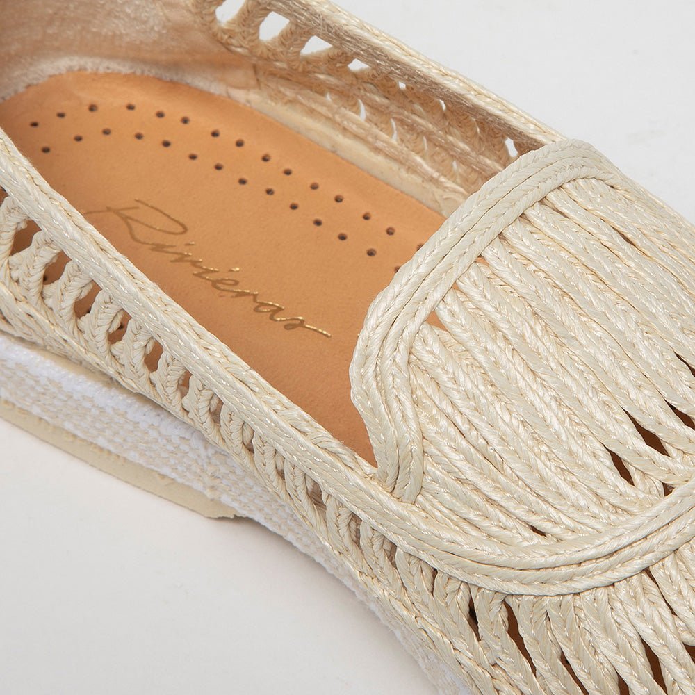 Rivieras Leisure Shoes Braided Raffia Slip - On Loafer 1550 handmade in Spain.