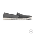 Rivieras Leisure shoes Classic Cotton Canvas & Mesh Slip - On Loafer in Anthracite Gray 2037 Mocassin handmade in Spain.