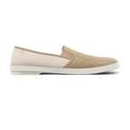Rivieras Leisure Shoes Classic Cotton Canvas & Raffia Slip - On Loafer in Cream 1330 Shoes handmade in Spain.