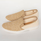 Rivieras Leisure Shoes Classic Cotton Canvas & Raffia Slip - On Loafer in Cream 1330 Shoes handmade in Spain.