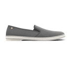 Rivieras Leisure shoes Classic Cotton Canvas Slip - On Loafer Anthracite Gray 1020 Mocassin handmade in Spain.