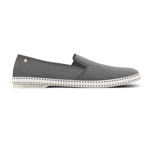 Rivieras Leisure shoes Classic Cotton Canvas Slip - On Loafer Anthracite Gray 1020 Mocassin handmade in Spain.