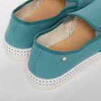 Rivieras Leisure Shoes Classic Cotton Canvas Slip - On Loafer Aqua 1024 Shoes handmade in Spain.