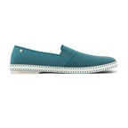 Rivieras Leisure Shoes Classic Cotton Canvas Slip - On Loafer Aqua 1024 Shoes handmade in Spain.