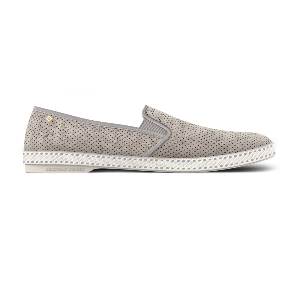 Rivieras Leisure Shoes Classic Suede Slip - On Loafer Gray 3072 Shoes handmade in Spain.