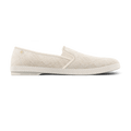 Rivieras Leisure Shoes Classic Textured Raffia Slip - On Loafer in Ivory 1509 Shoes handmade in Spain.