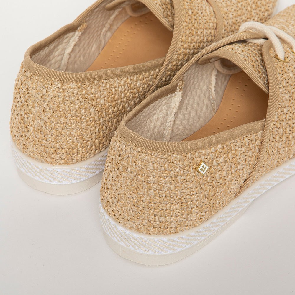 Rivieras Leisure Shoes Raffia Slip - On Loafer with Laces 4050 handmade in Spain.