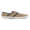 Rivieras Leisure Shoes Raffia Slip - On Loafer with Laces & Navy Trim 4051 handmade in Spain.
