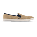 Rivieras Leisure shoes Raffia Slip - On Loafer with Navy Trim 1312 Mocassin handmade in Spain.